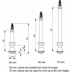 TUBELESSKIT MILKIT COMPACT 75MM VENTILE OHNE TAPE+DICHTM.